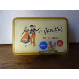 BOITE  LES GAVOTTES CREPES DENTELLE  19.50CM X13CM HT 5.70CM