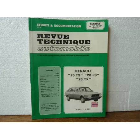 REVUE TECHNIQUE AUTOMOBILE RENAULT 20TS 20LS 20TX