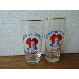 2 VERRES  FRANCHE -COMTE  ALSACE  25CL HT 13.90CMET 13.40CM
