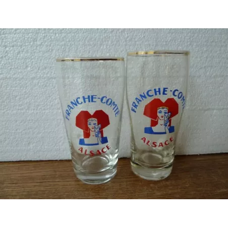 2 VERRES  FRANCHE -COMTE  ALSACE  25CL HT 13.90CMET 13.40CM