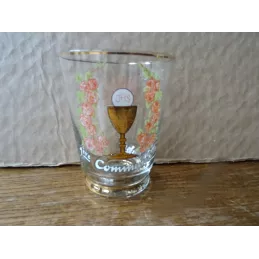 1 VERRE 1ERE COMMUNION  EMAILLE HT 9.40CM