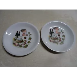 6 ASSIETTES A FROMAGES ET VINS  DIAMETRE 18CM  N° 200