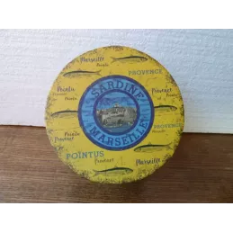 BOITE SARDINE MARSEILLE  DIAMETRE 12.30CM HT.9.50CM