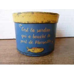 BOITE SARDINE MARSEILLE  DIAMETRE 12.30CM HT.9.50CM