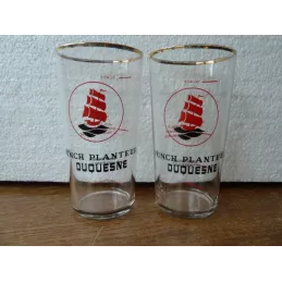 2 VERRES RHUM DUQUESNE  HT 12CM