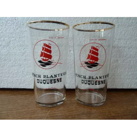2 VERRES RHUM DUQUESNE  HT 12CM