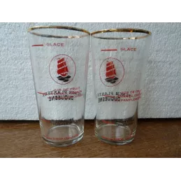 2 VERRES RHUM DUQUESNE  HT 12CM