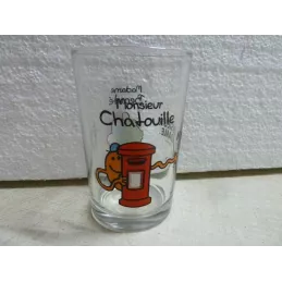 1 VERRE MADAME BEAUTE , MONSIEUR  CHATOUILLE HT 10CM