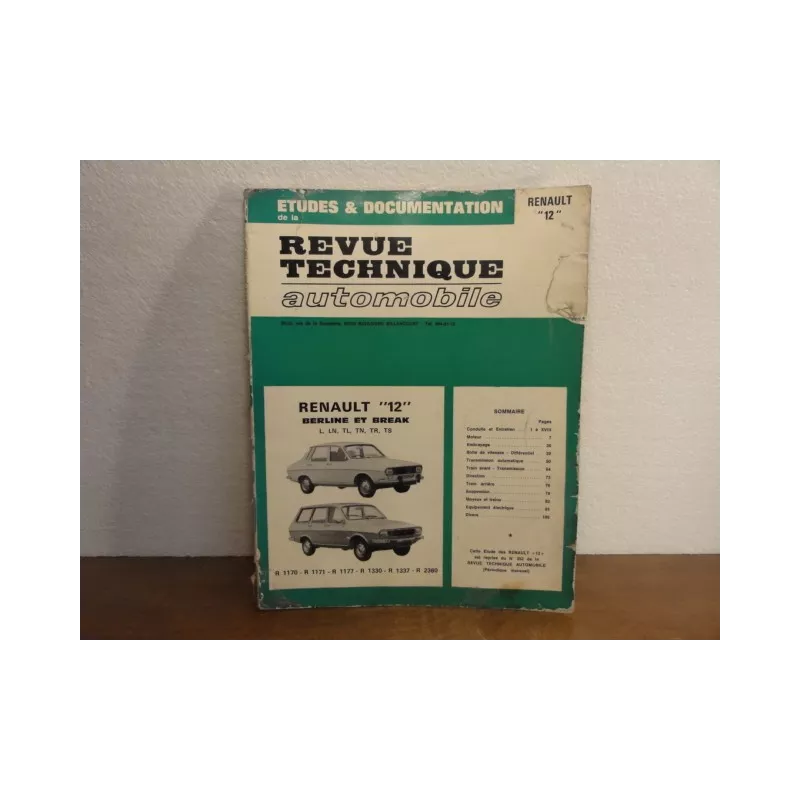 1 REVUE TECHNIQUE  RENAULT 12