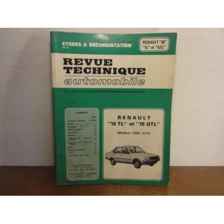 1 REVUE TECHNIQUE RENAULT 18TL/18GTL