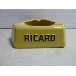 CENDRIER RICARD  JAUNE 17CM X17CM X17CM  ECRITURE NOIRE