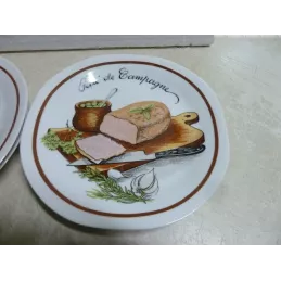 6 ASSIETTES A CHARCUTERIE  DIAMETRE 18.50CM