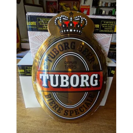 1 PLAQUE EMAILLEE BOMBEE TUBORG