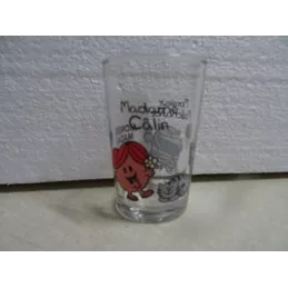 1 VERRE MONSIEUR MALCHANCE  MADAME CALIN HT 10CM