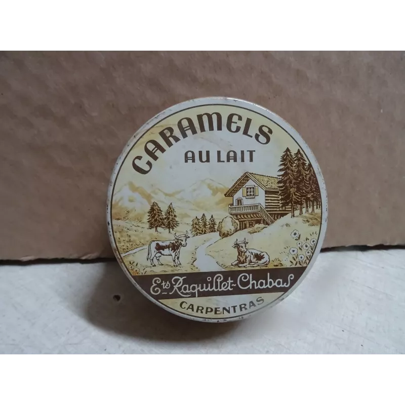 BOITE CARAMELS AU LAIT CARPENTRAS DIAMETRE 8.80CM HT 3.70CM BOITE CARAMELS AU LAIT CARPENTRAS DIAMETRE 8.80CM HT 3.70CM
