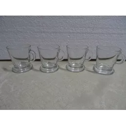 4 TASSES A CAFE  EN VERRE