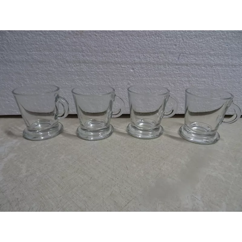 4 TASSES A CAFE EN VERRE 4 TASSES A CAFE EN VERRE