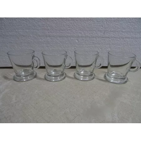 4 TASSES A CAFE  EN VERRE