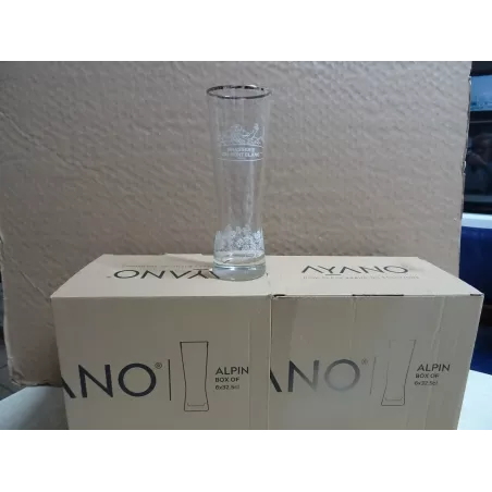 12 VERRES  BRASSERIE DU MONT BLANC 25CL HT 19CM