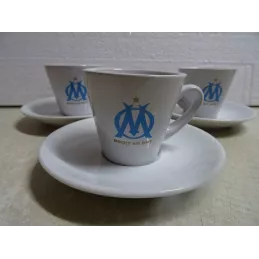 3 TASSES A CAFE  +3 SOUS TASSES OLYMPIQUE DE MARSEILLE