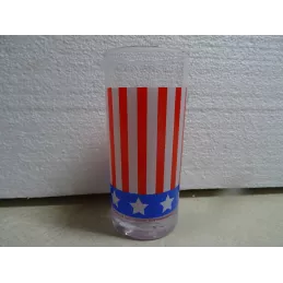1 VERRE COCA-COLA  DRAPEAU AMERICAIN HT 13.50CM