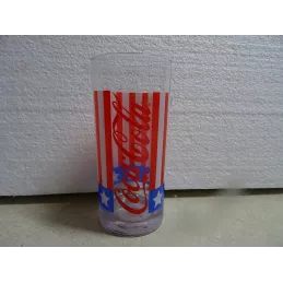 1 VERRE COCA-COLA  DRAPEAU AMERICAIN HT 13.50CM