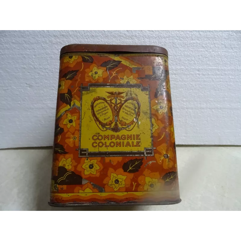 BOITE  COMPAGNIE COLONIALE  THES 14.50CM X14.50CM X19CM