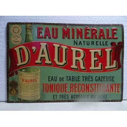 TOLE  EAU MINERALE NATURELLE  D'AUREL  44CM X30CM