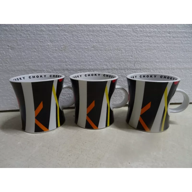 3 MUGS CHOKY COLLECTOR OCCASION HT 8.70CM 3 MUGS CHOKY COLLECTOR OCCASION HT 8.70CM