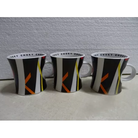 3 MUGS CHOKY  COLLECTOR  OCCASION  HT 8.70CM