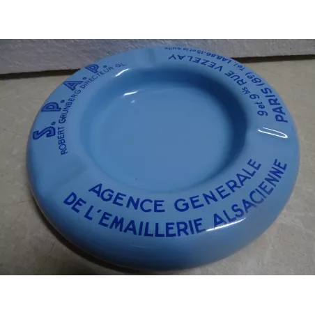 CENDRIER AGENCE GENERALE DE L'EMAILLERIE ALSACIENNE DIAMETRE 19CM