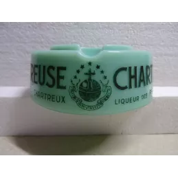CENDRIER CHARTREUSE EN OPALINE DIAMETRE 14CM