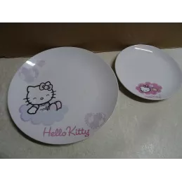 HELLO KITTY  2 ASSIETTES  DIAMETRE 26.70CM ET 19CM