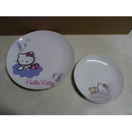 HELLO KITTY  2 ASSIETTES  DIAMETRE 26.50CM ET 19CM