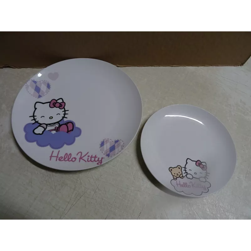 HELLO KITTY 2 ASSIETTES DIAMETRE 26.50CM ET 19CM HELLO KITTY 2 ASSIETTES DIAMETRE 26.50CM ET 19CM