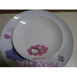 HELLO KITTY  2 ASSIETTES  DIAMETRE 26.70CM ET 18.50CM