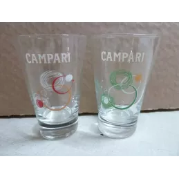 2 VERRES CAMPARI  25CL HT 12.10CM