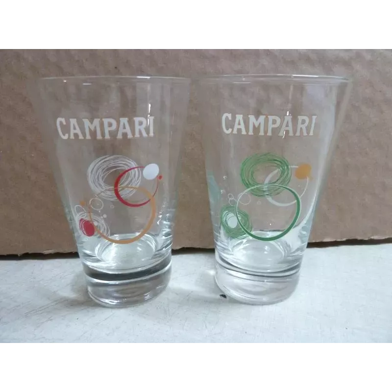 2 VERRES CAMPARI  25CL HT 12.10CM
