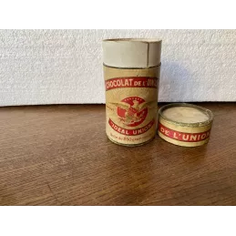 BOITE CHOCOLAT DE L'UNION  EN CARTON  DIAMETRE 5.80CM  HT 11CM