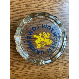 CENDRIER  LOWENBRAU  EN VERRE  DIAMETRE 11CM