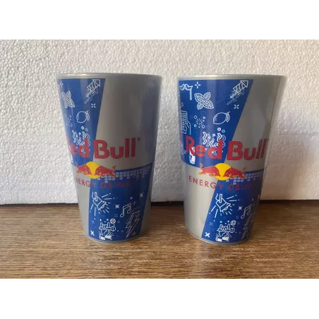 2  GOBELETS  RED BULL 25CL  HT 11.80CM