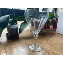 6 VERRES AFFLIGEM 50CL HT 21.80CM LETTRAGE BLANC