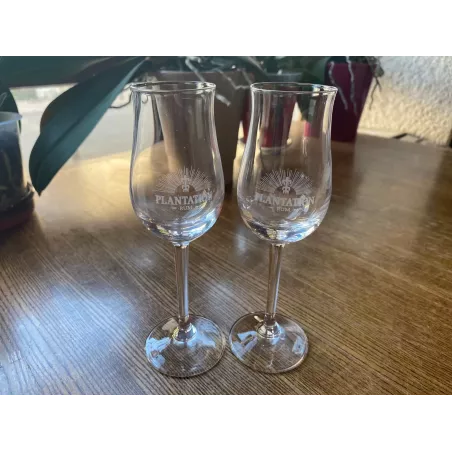 2 VERRES PLANTATION  RHUM 8CL HT 17CM
