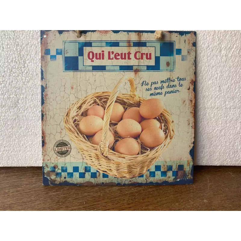 TOLE QUI L'EUT CRU ( lustucru) 20cm x20cm TOLE QUI L'EUT CRU ( lustucru) 20cm x20cm