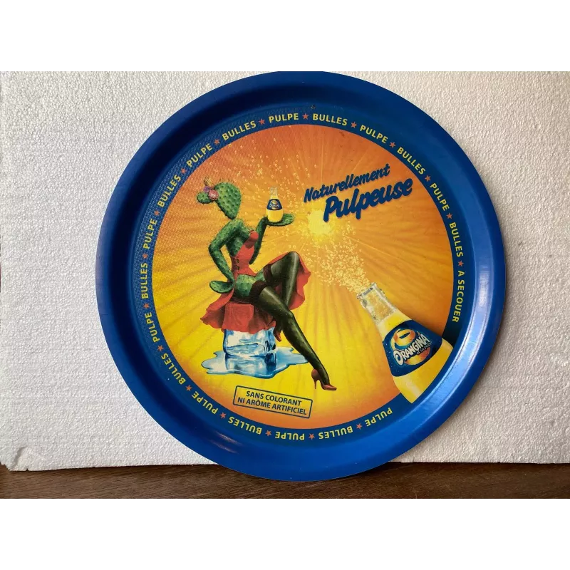 PLATEAU ORANGINA NATURELLEMENT PULPEUSE DIAMETRE 42CM PLATEAU ORANGINA NATURELLEMENT PULPEUSE DIAMETRE 42CM