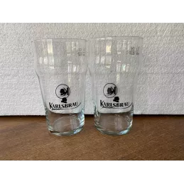 2 VERRES KARLSBRAU  PINT 50CL HT  15.20CM