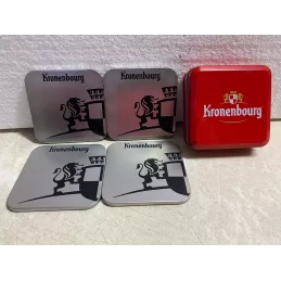 BOITE DE 4 SOUS BOCKS COLLECTOR  KRONENBOURG  EN ALU