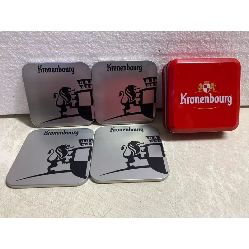 BOITE DE 4 SOUS BOCKS COLLECTOR KRONENBOURG EN ALU BOITE DE 4 SOUS BOCKS COLLECTOR KRONENBOURG EN ALU