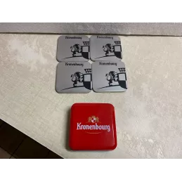 BOITE DE 4 SOUS BOCKS COLLECTOR  KRONENBOURG  EN ALU