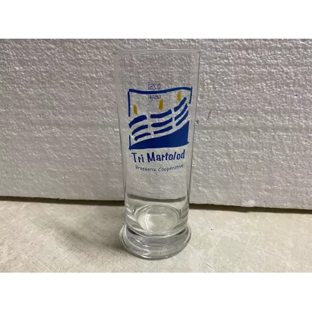 1 VERRE  TRI  MARTOLOD BRASSERIE COOPERATIVE 25CL HT 15.80CM